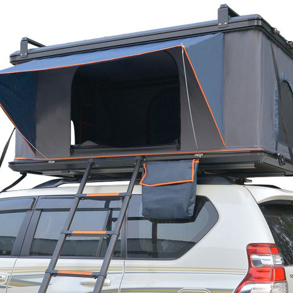 Living and Home Blue Hard Shell Car Roof Tent with Retractable Ladder and Canopy 210 x 132cm Image 5