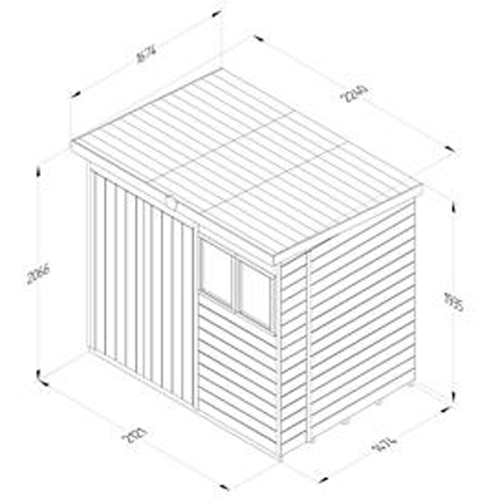 Forest Garden Timberdale 7 x 5ft Single Opening Pent Shed Image 9