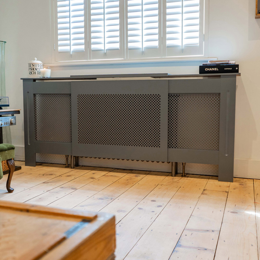 Jack Stonehouse Matt Grey Diamond Grill Radiator Cover Adjustable Image 7