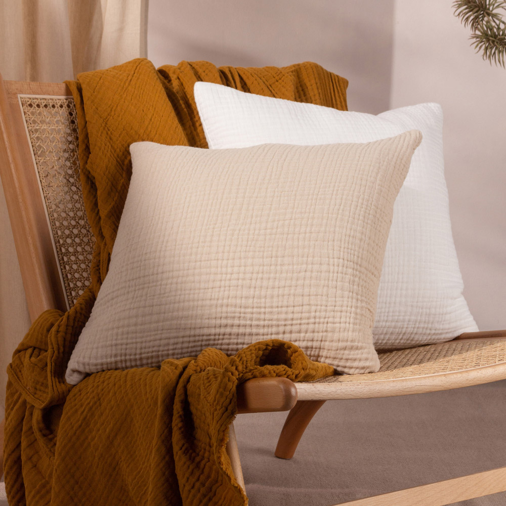 Yard Lark Natural Muslin Cotton Cushion Image 2