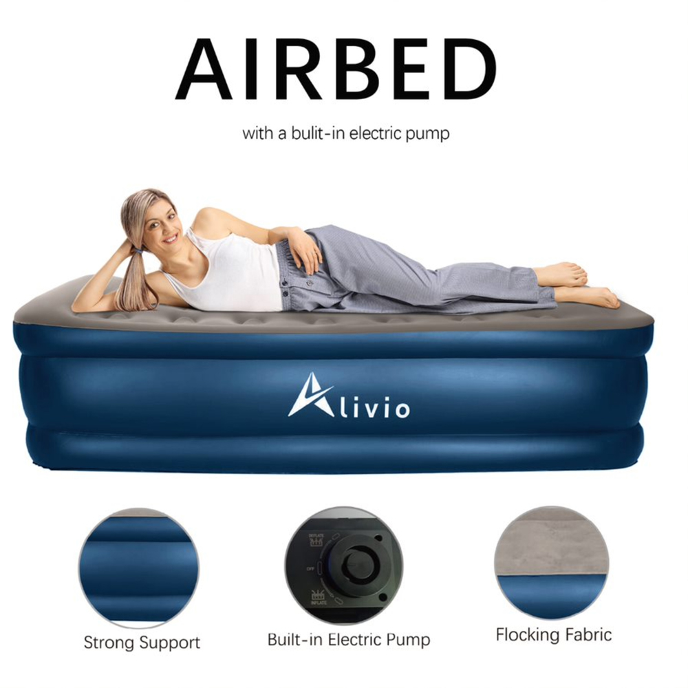 Alivio Single Inflatable Air Bed with Built In Pump Wilko