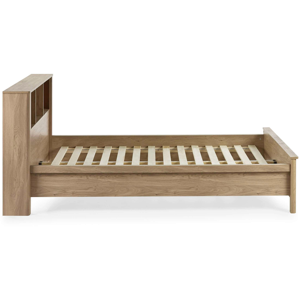 Julian Bowen Sydney Double Oak Effect Rattan Print Bookcase Bed Frame Image 5