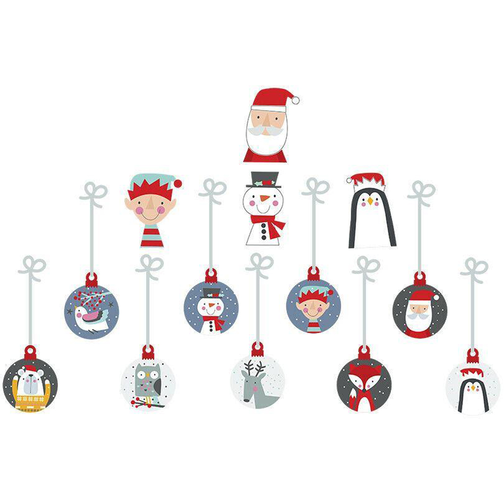 Walplus Christmas Baubles Self Adhesive Wall Stickers 13 Piece Image 2