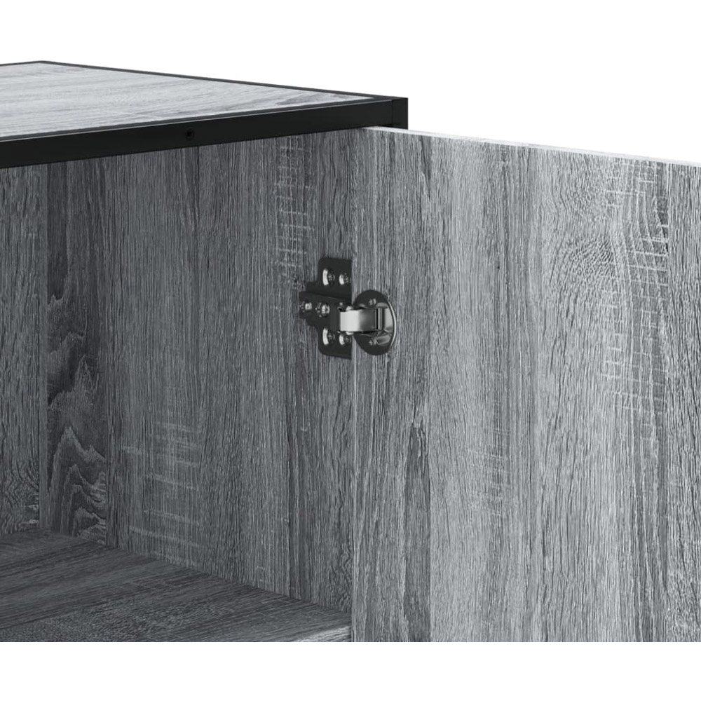 vidaXL 4 Door Grey Sonoma and Black Highboard Image 8