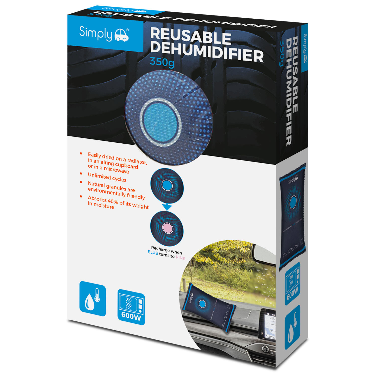 Simply Auto Reusable Dehumidifier 350g - Blue Image 1