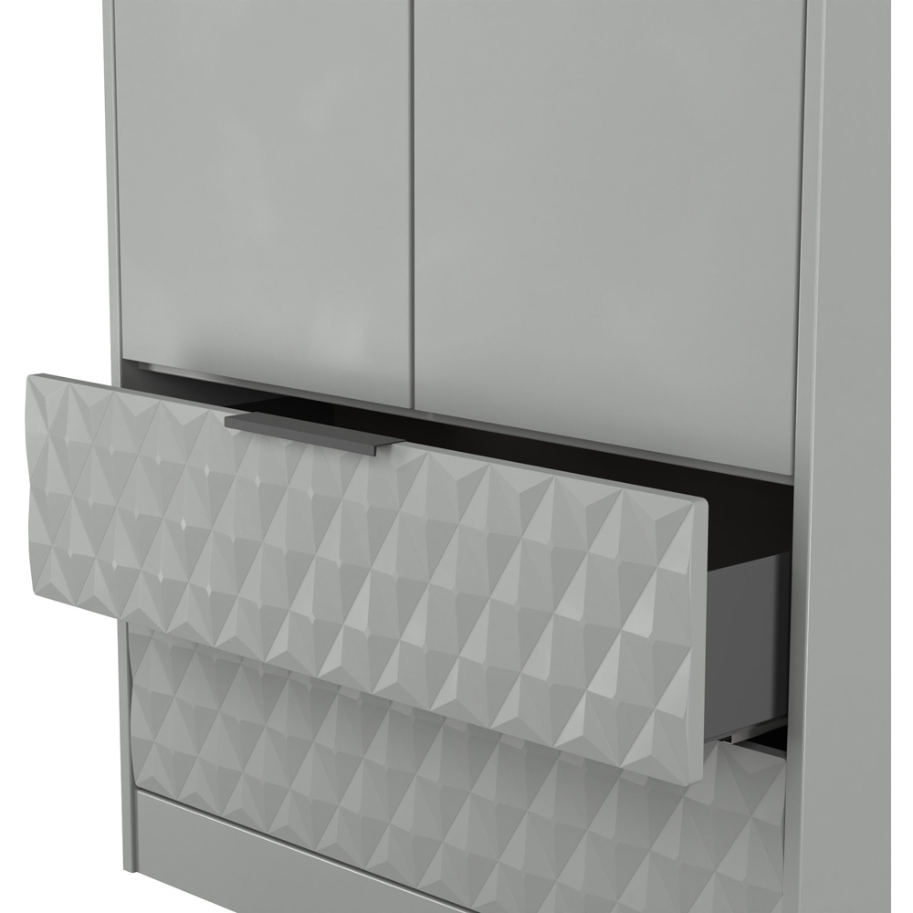 Crowndale Harlequin 2 Door 2 Drawer Dusk Grey Tall Wardrobe Ready Assembled Image 7