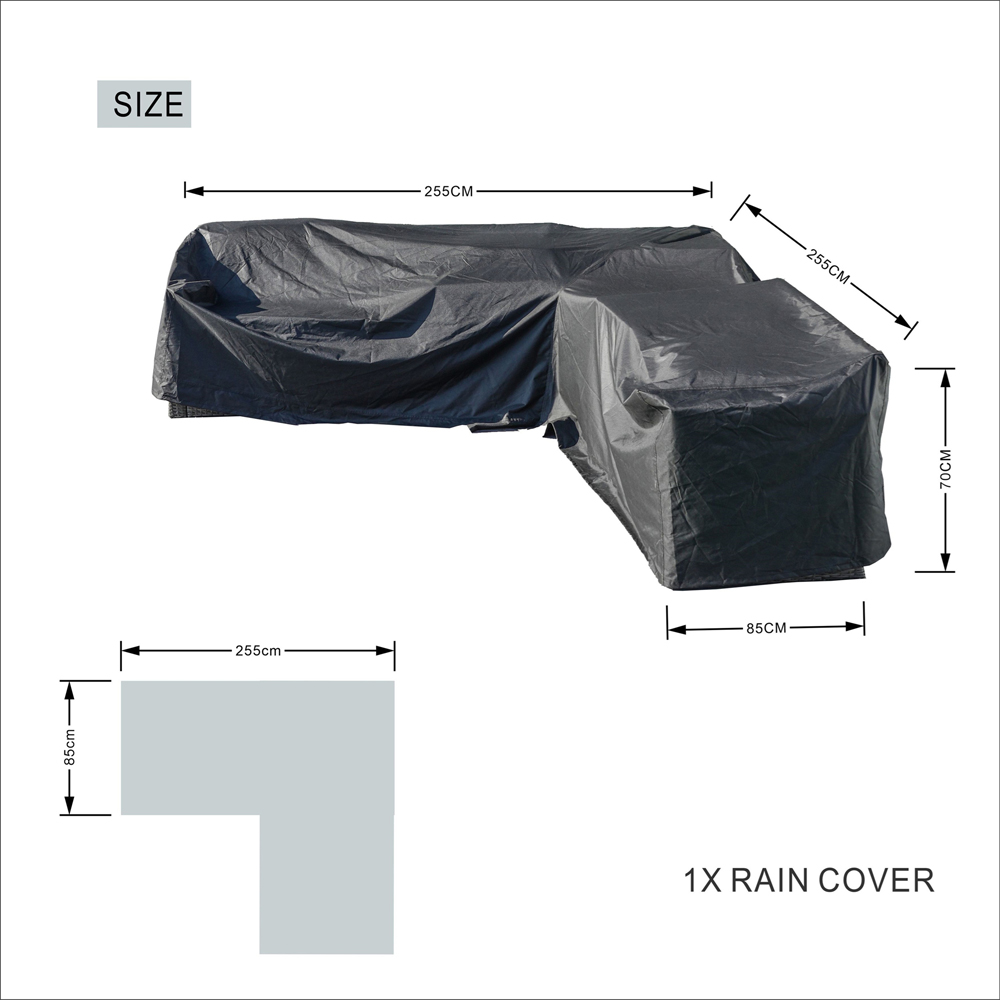 Direct Wicker L-Shaped Sofa Rain Cover 255 x 255cm Image 9