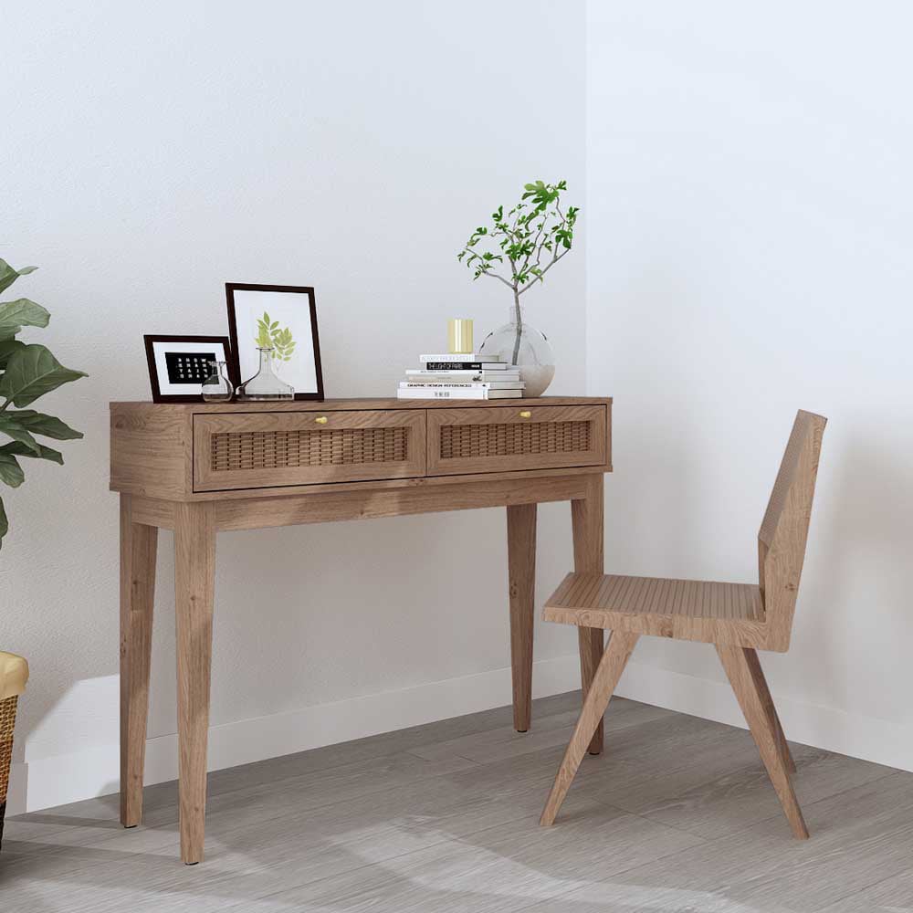 Bordeaux 2 Drawer Oak Dressing Table Image 6