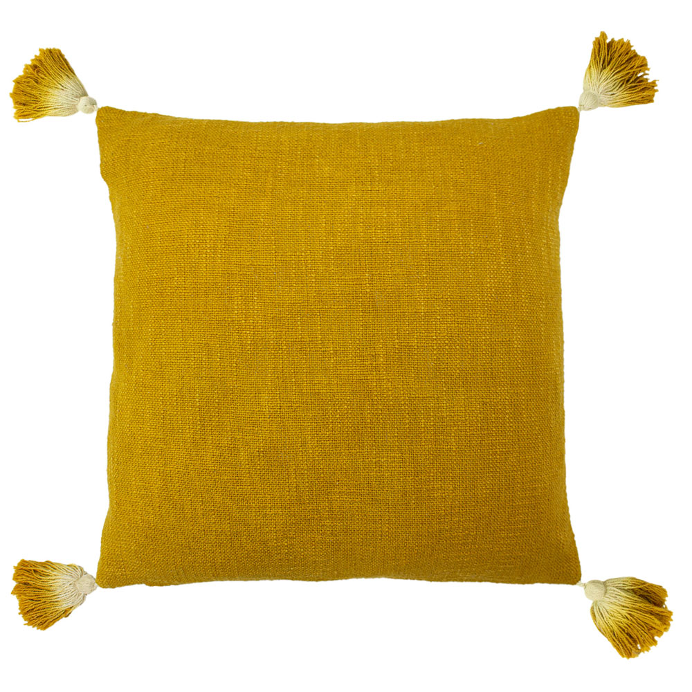 furn. Eden Ochre Slub Cotton Cushion Image 1