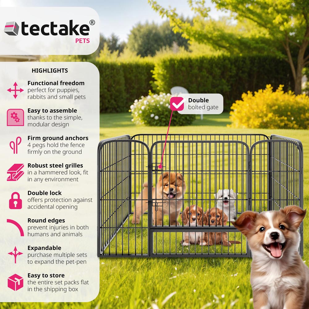 tectake 4 Piece Foldable Dog Playpen Image 6