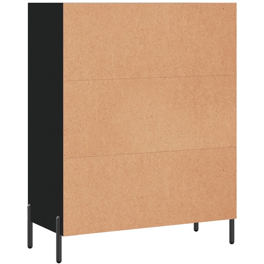 vidaXL 3 Open Shelf Black Shelf Cabinet Image 6
