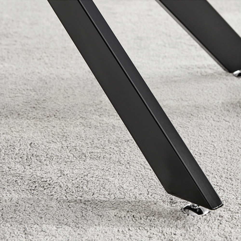 Furniturebox Tavalo 6 Seater Glass Dining Table Marble Effect and Black Image 2