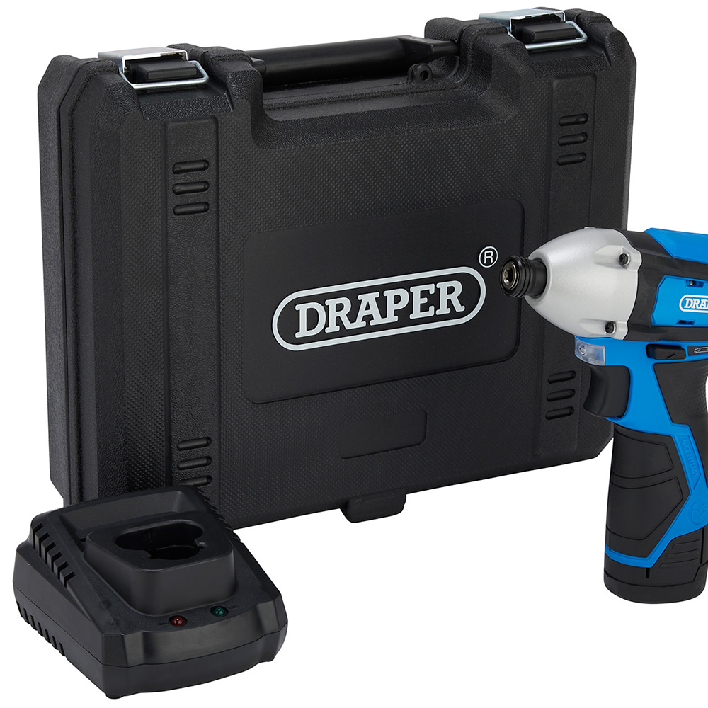Draper 12V 1/4 inch 1.5Ah Lithium-Ion Cordless Impact Driver with Battery Charger Image 3