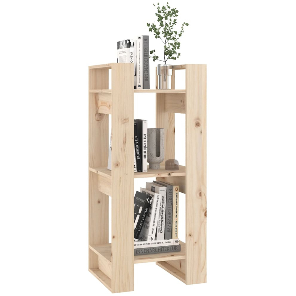vidaXL 3 Shelf Natural Solid Pine Wood Bookcase Image 5
