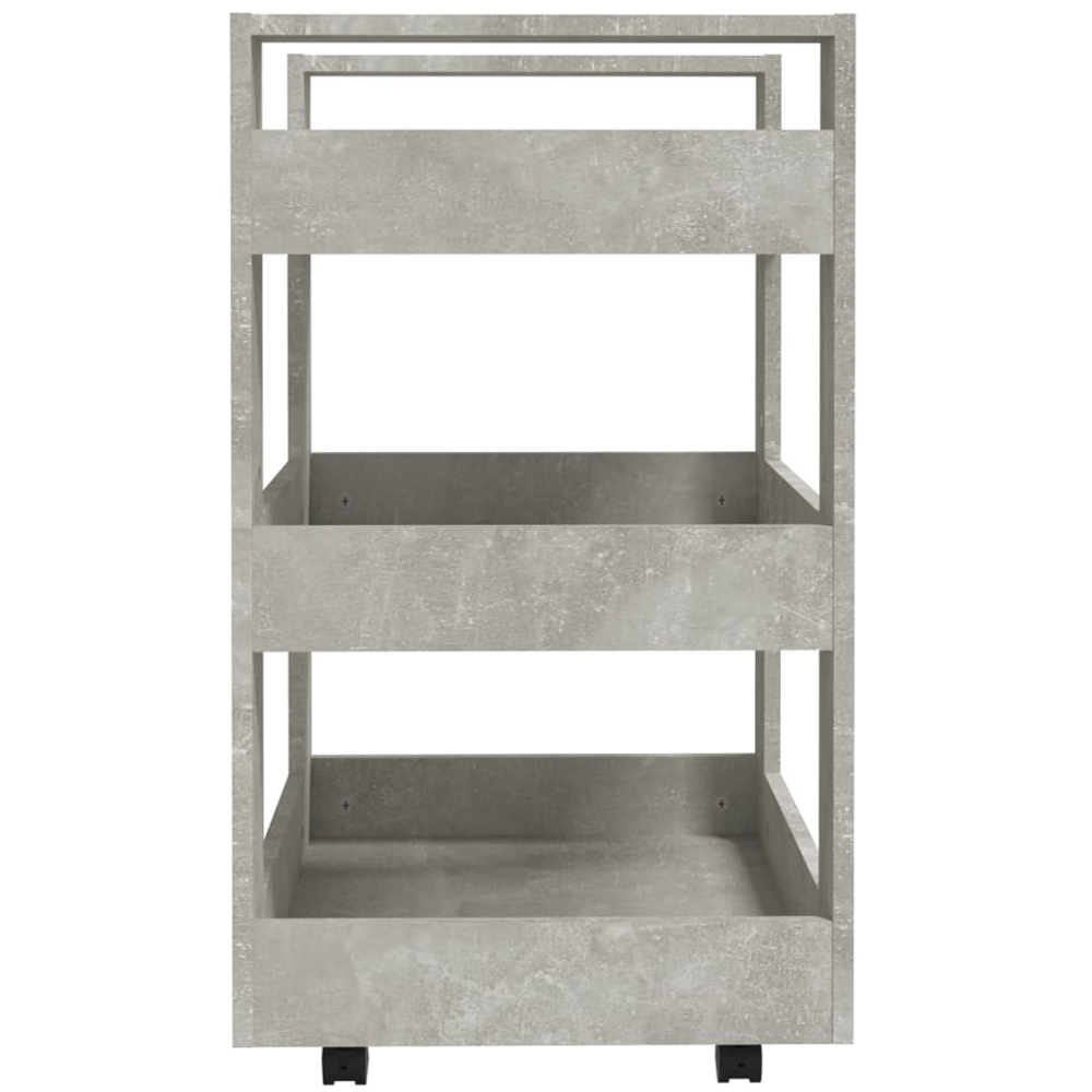 vidaXL 3 Shelf Concrete Grey Kitchen Trolley Image 3