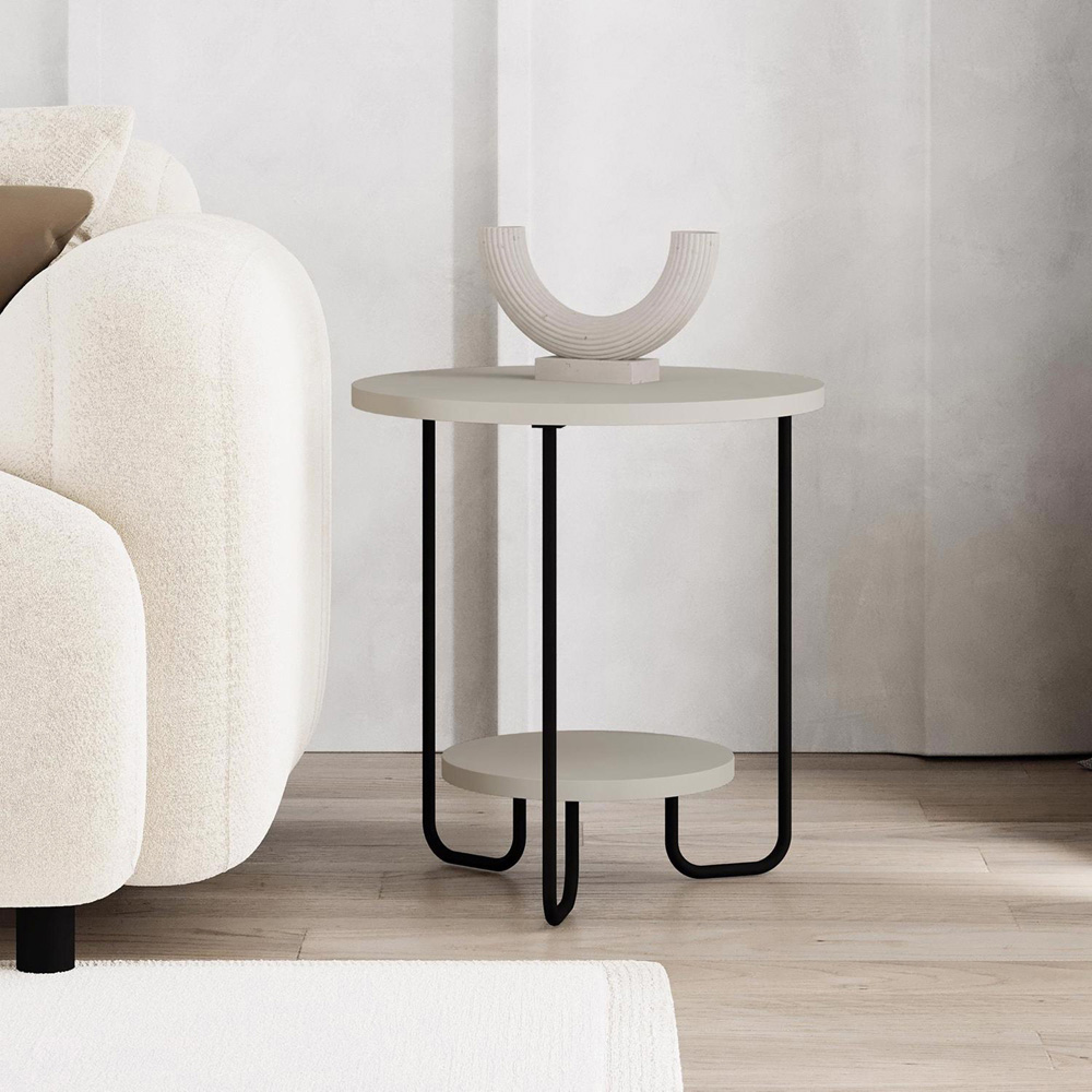 FWStyle Corro 2 Tier Sandstone Side Table Image 3