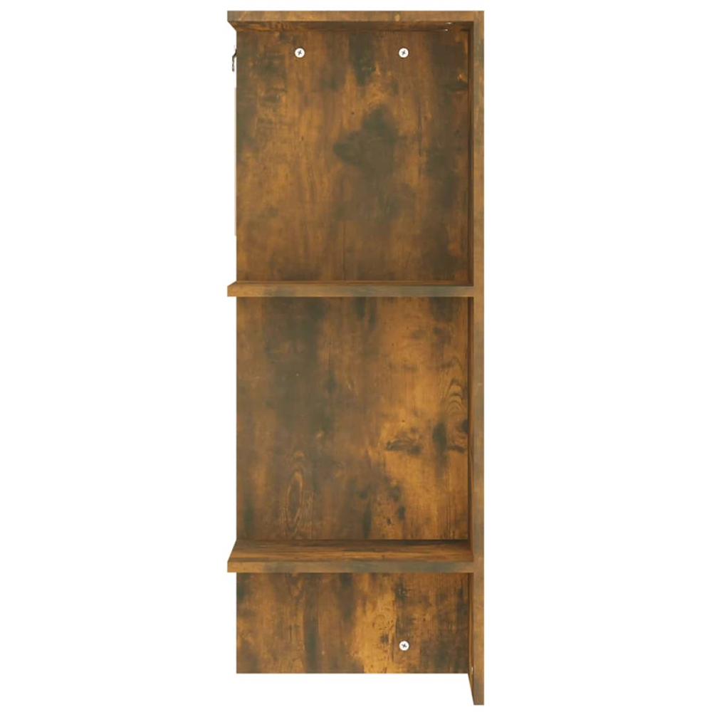 vidaXL 2 Door 6 Shelf Smoked Oak Hallway Cabinet with Rail Image 7