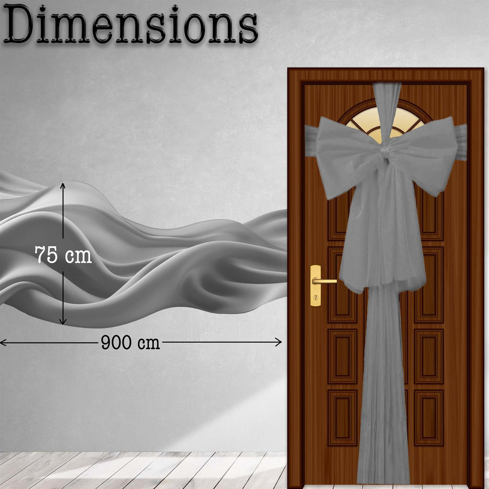 Shatchi Silver Giant Bow Door Cover Image 4