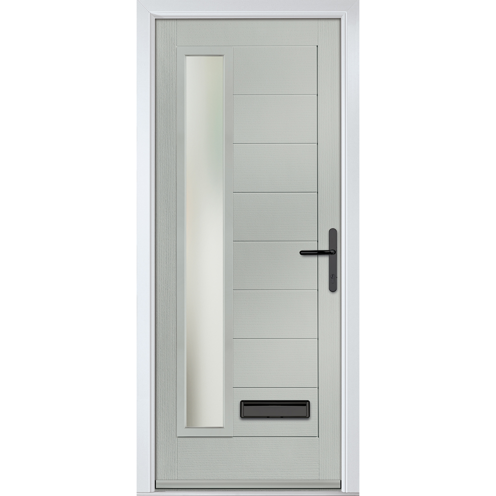 Crystal-Direct Monza Agate Grey GRP Clear Glass Left Hand Open Front Door 2090 x 920mm Image 1