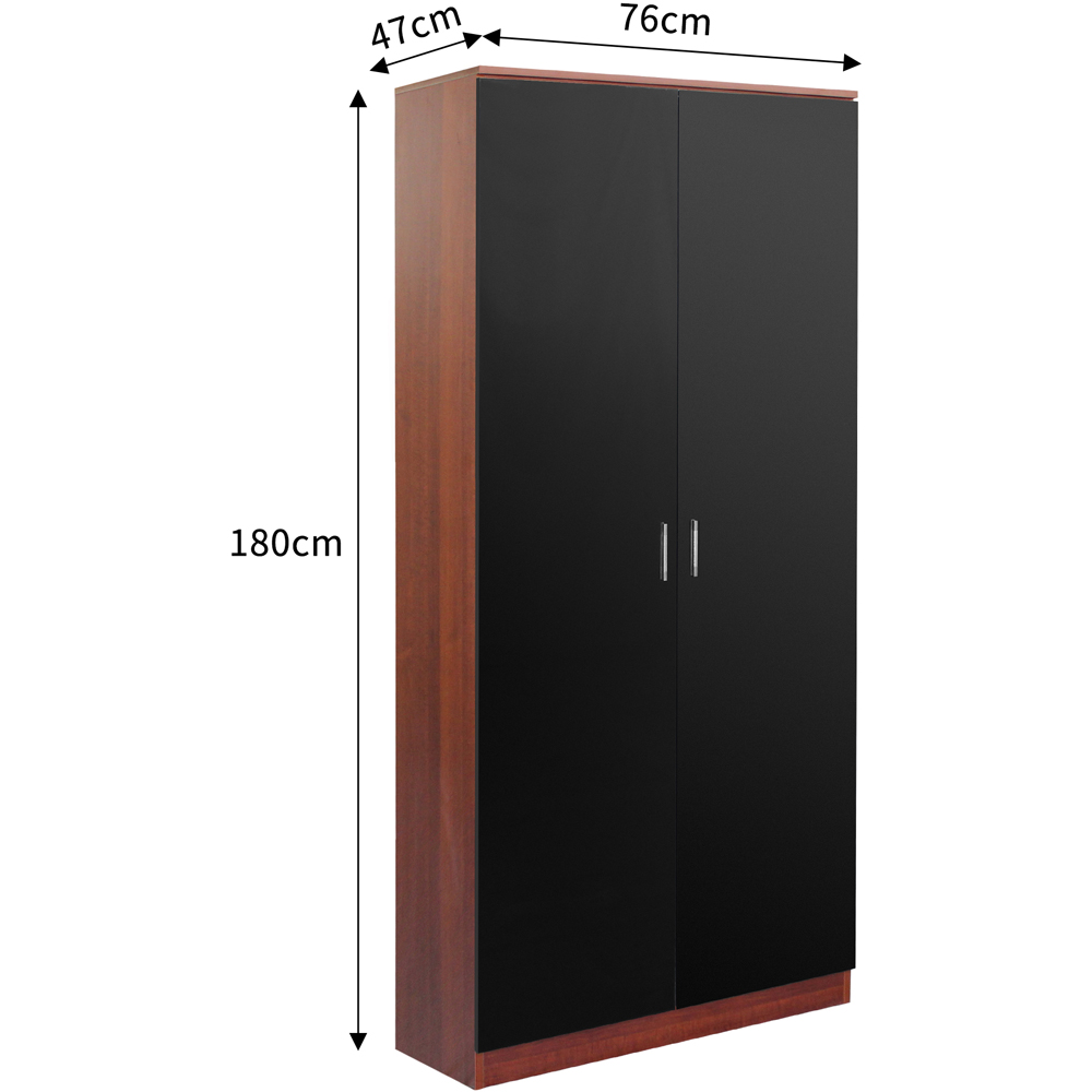 Brooklyn 2 Door Walnut and Black High Gloss Wardrobe Image 6