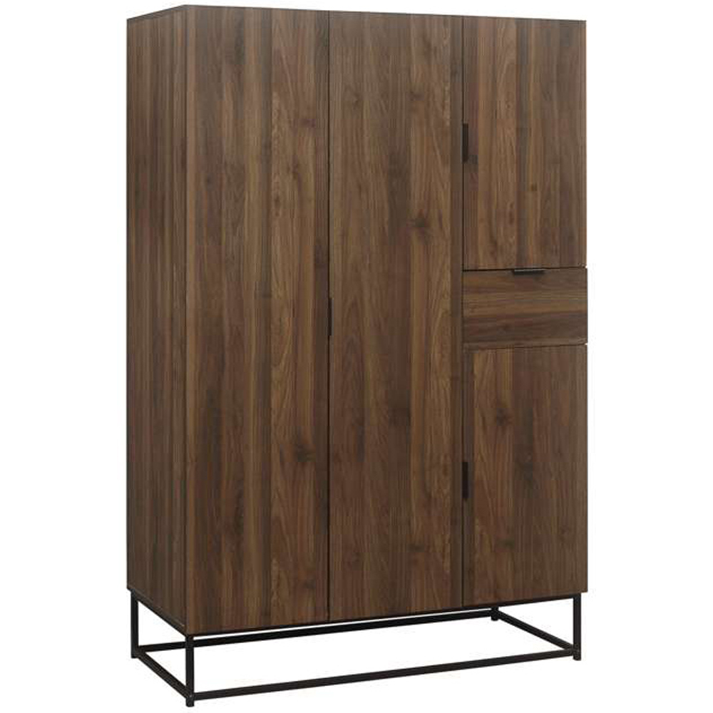 Houston 4 Door Walnut Wood Effect Wardrobe Image 2