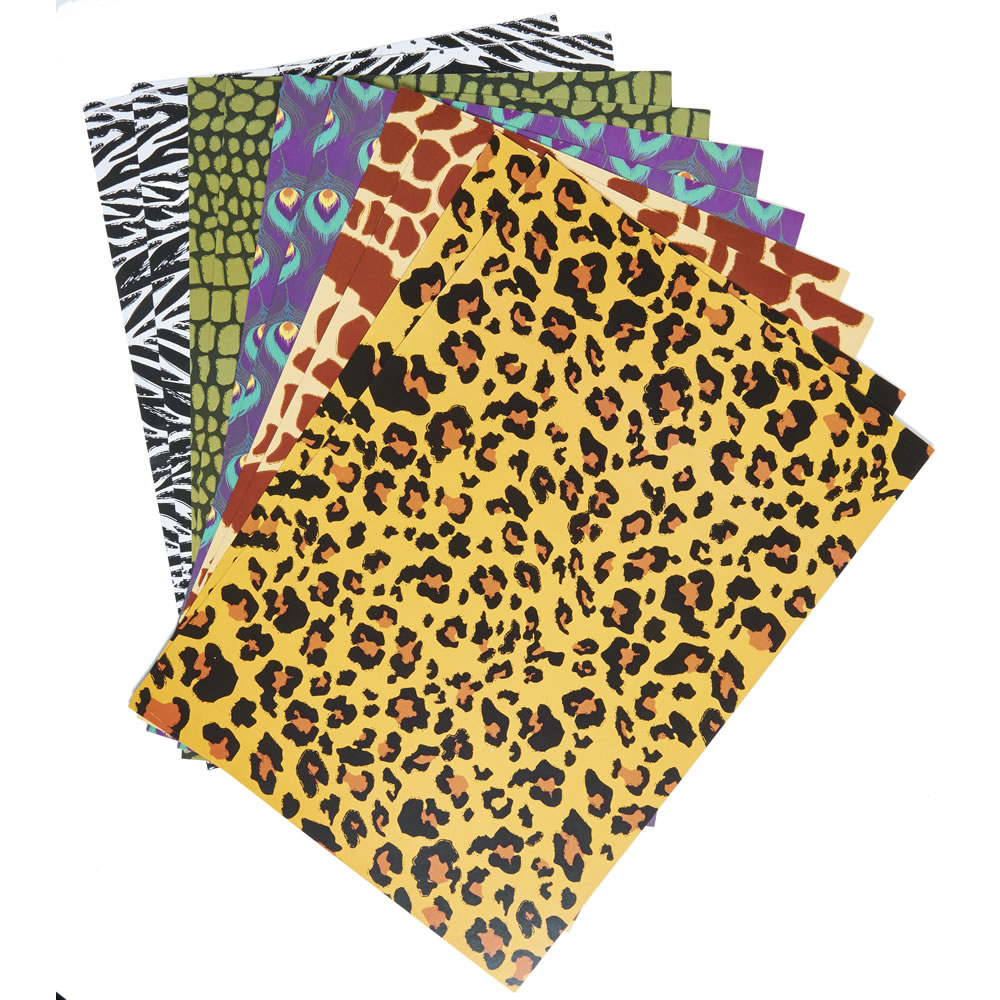 Wilko A4 Animal Print Card 220gsm 10 pack Wilko