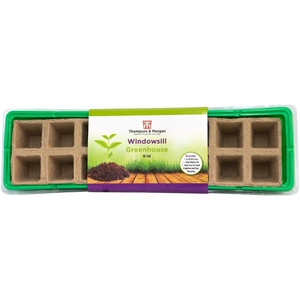 Thompson and Morgan 16 Cell Windowsill Greenhouse Propagator Seed Starting Kit 3 Pack Image 1