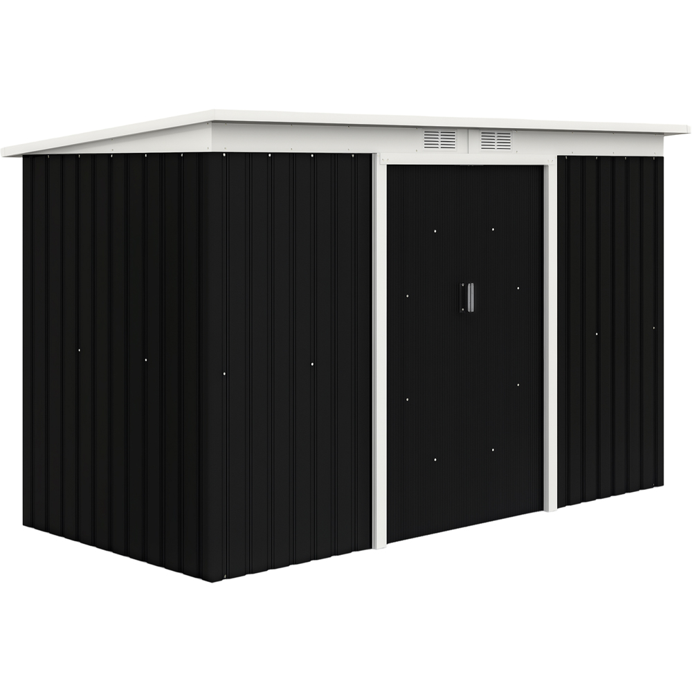 Outsunny 9 x 4ft Grey Metal Pent Garden Shed Image 1