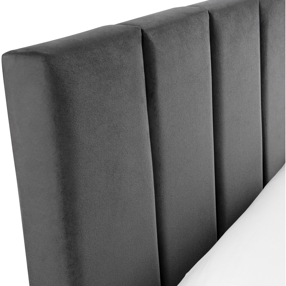 Julian Bowen Rosa King Size Grey Velvet Bed in a Box Image 5
