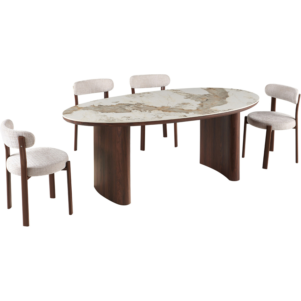 Pair of Thea Dining Chairs Beige Image 5