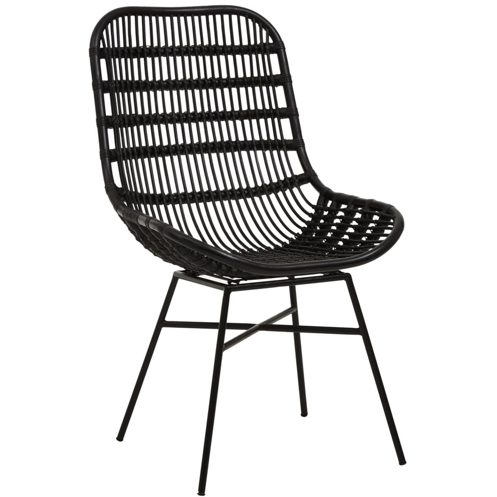 Interiors by Premier Lagom Black Rattan Curved Chair Image 3