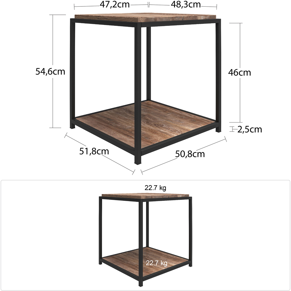 Dorel Quincy Weathered Oak End Table Image 7