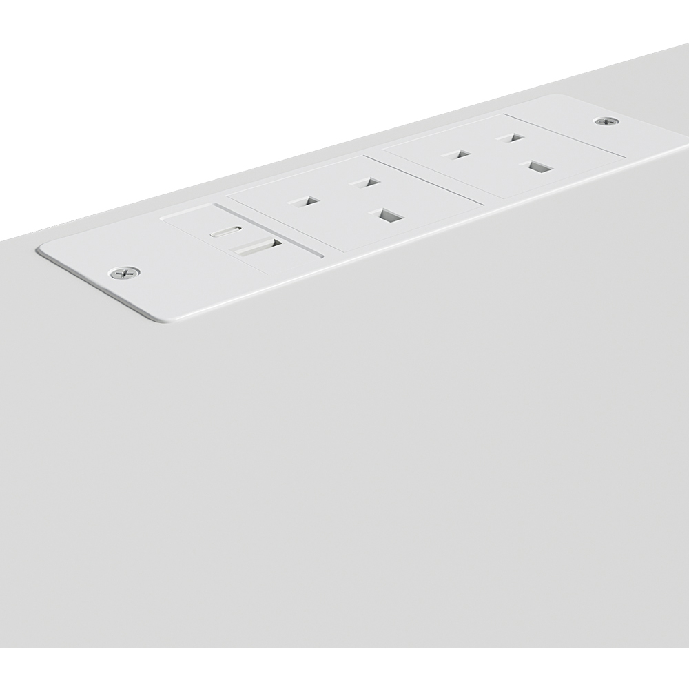 Living and Home Single Drawer White Bedside Table with Power and RGB Light Strip Set of 2 Image 7