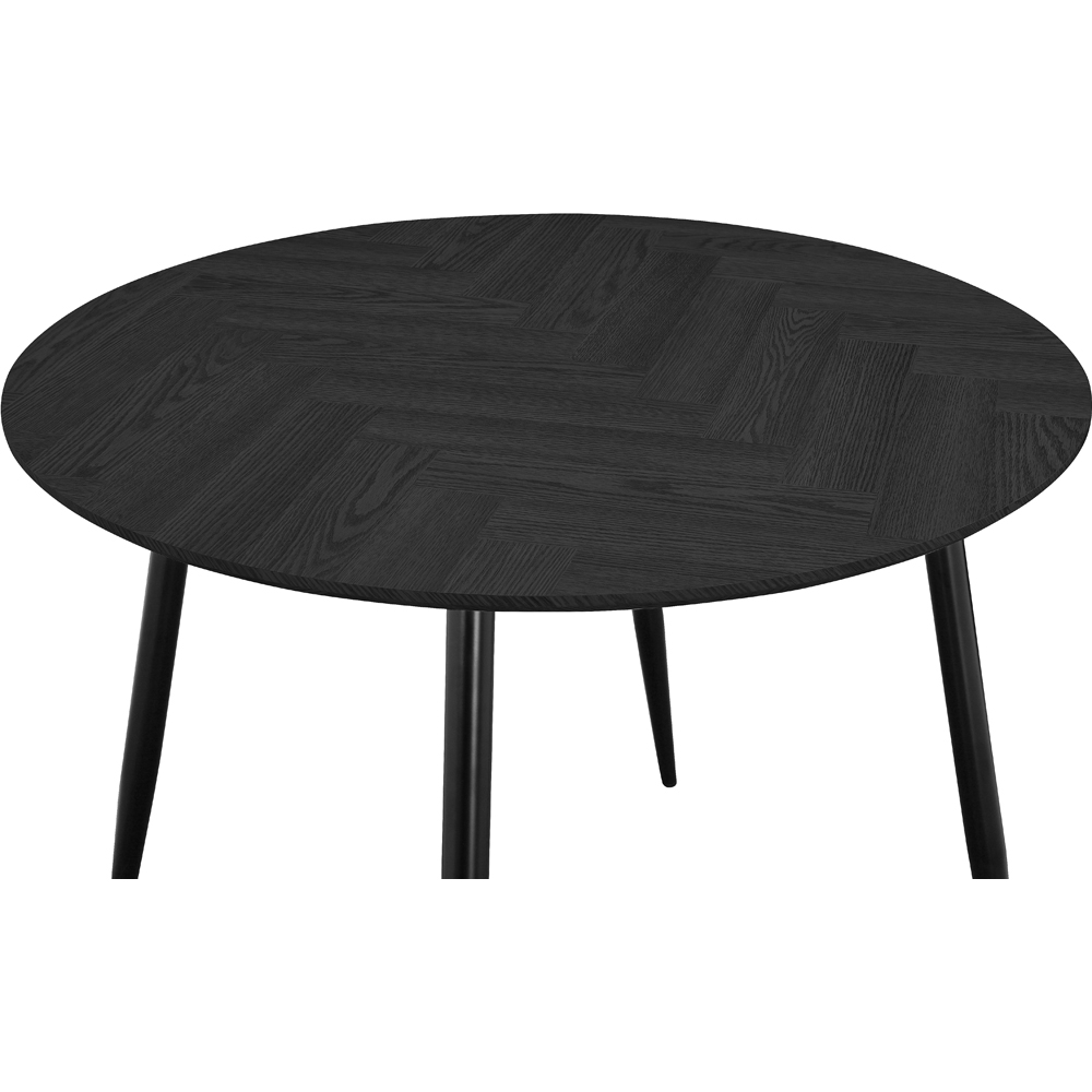 Loft24 Monza 4 Seater Grey Oak Black Round Dining Table Image 4