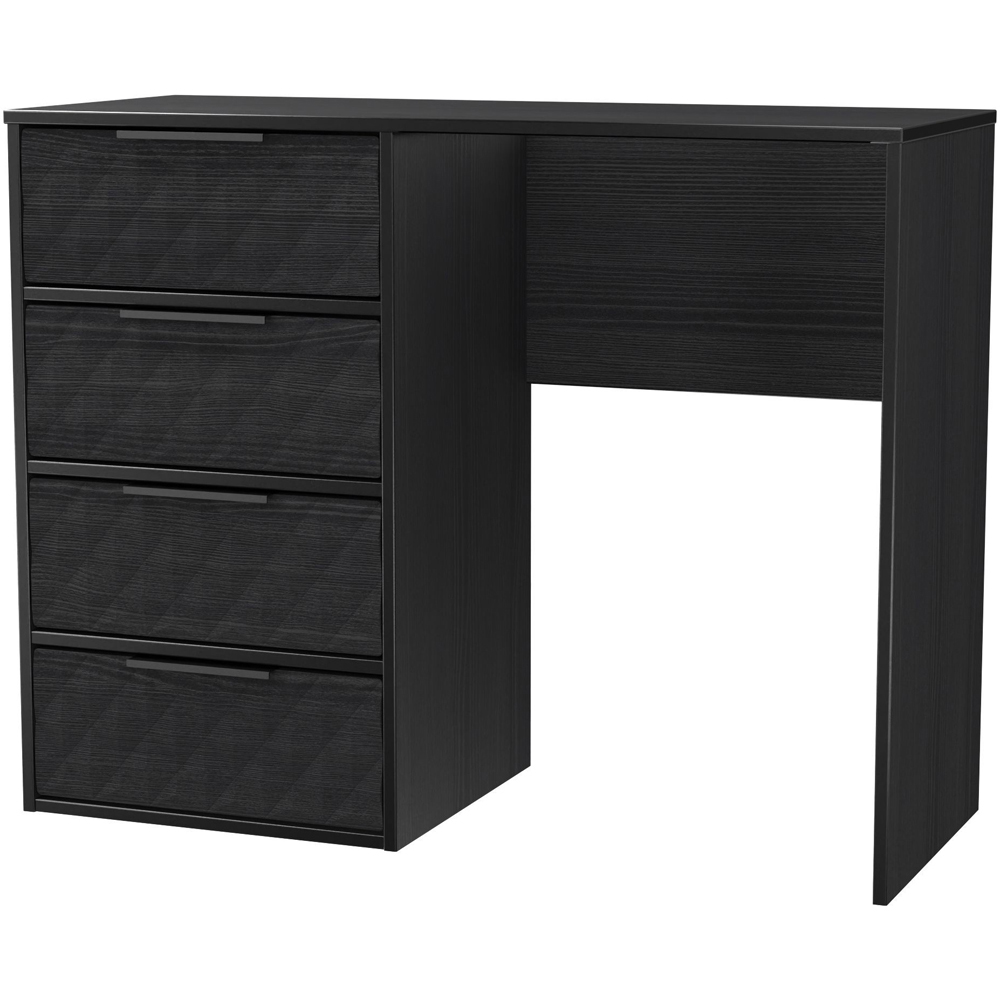 Crowndale Harlequin 4 Drawer Black Ash Vanity Dressing Table Ready Assembled Image 2