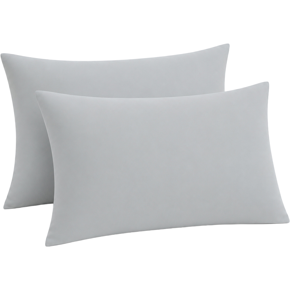 MHG Living Soft Grey Microfibre Envelope Closure Pillowcase 50 x 75cm 2 Pack Image 1
