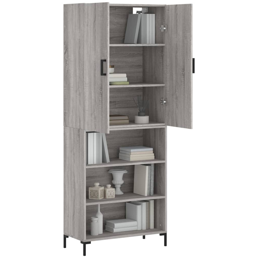 vidaXL 2 Door 3 Shelf Grey Sonoma Highboard Image 3