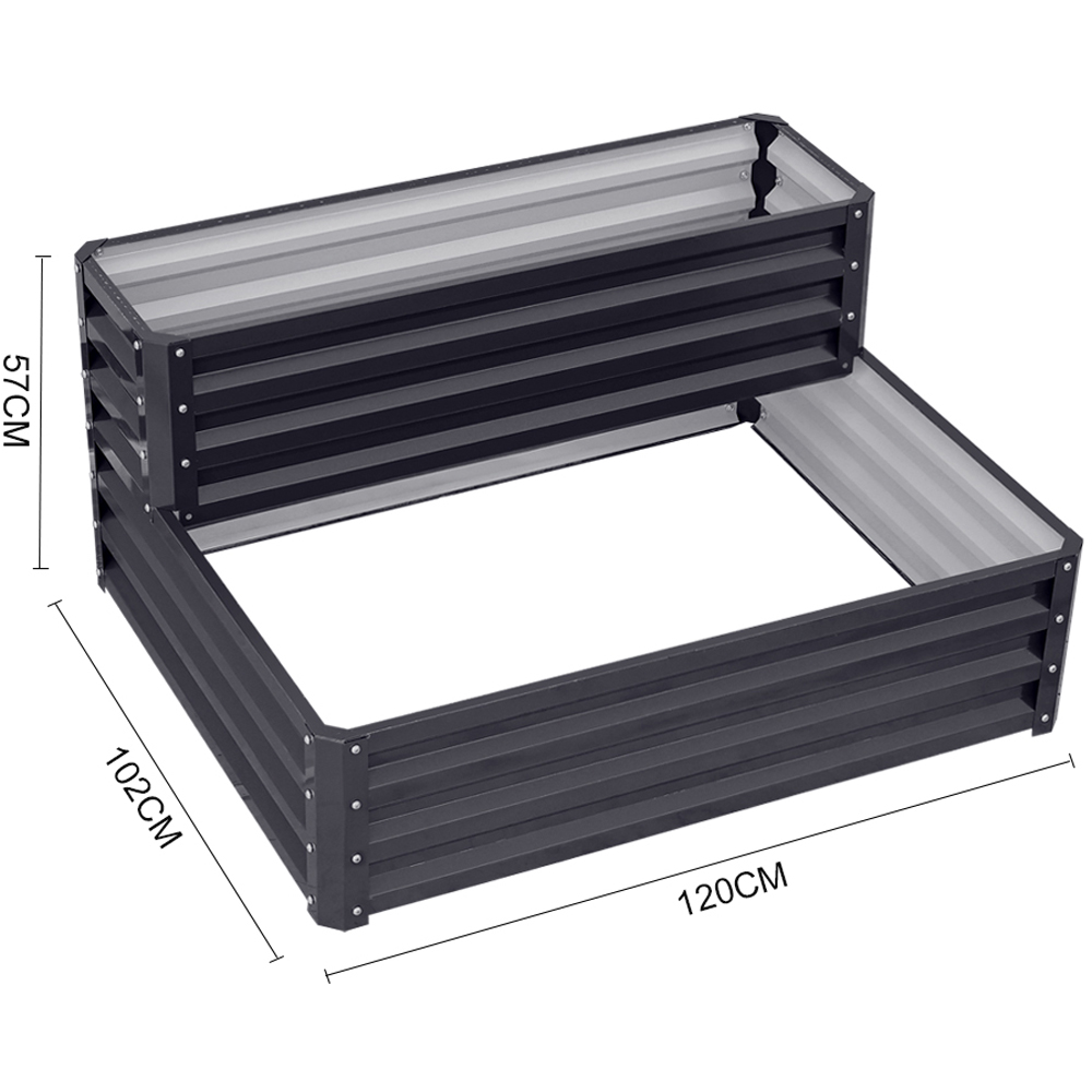 Living and Home Black Weather-Resistant Galvanized Steel Raised Garden Bed Image 7