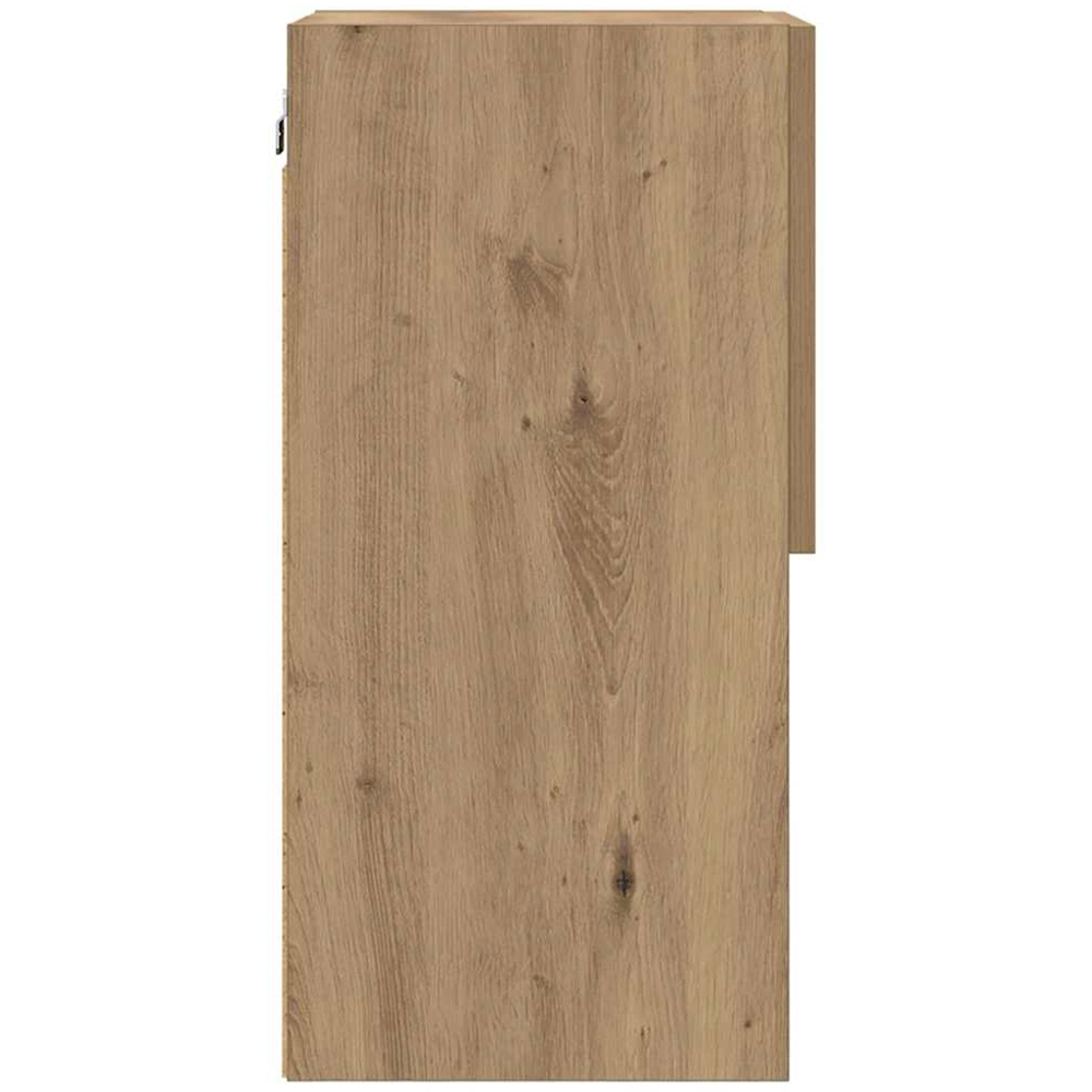vidaXL Single Door 2 Shelf Artisan Oak Wall Mounted LED TV Unit Set of 2 Image 7
