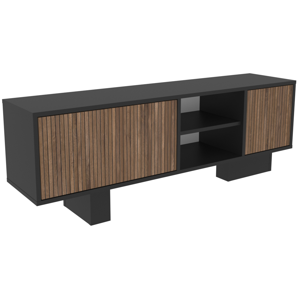 Decorotika Monaco 2 Door 2 Shelf Black Alina TV Unit Image 2