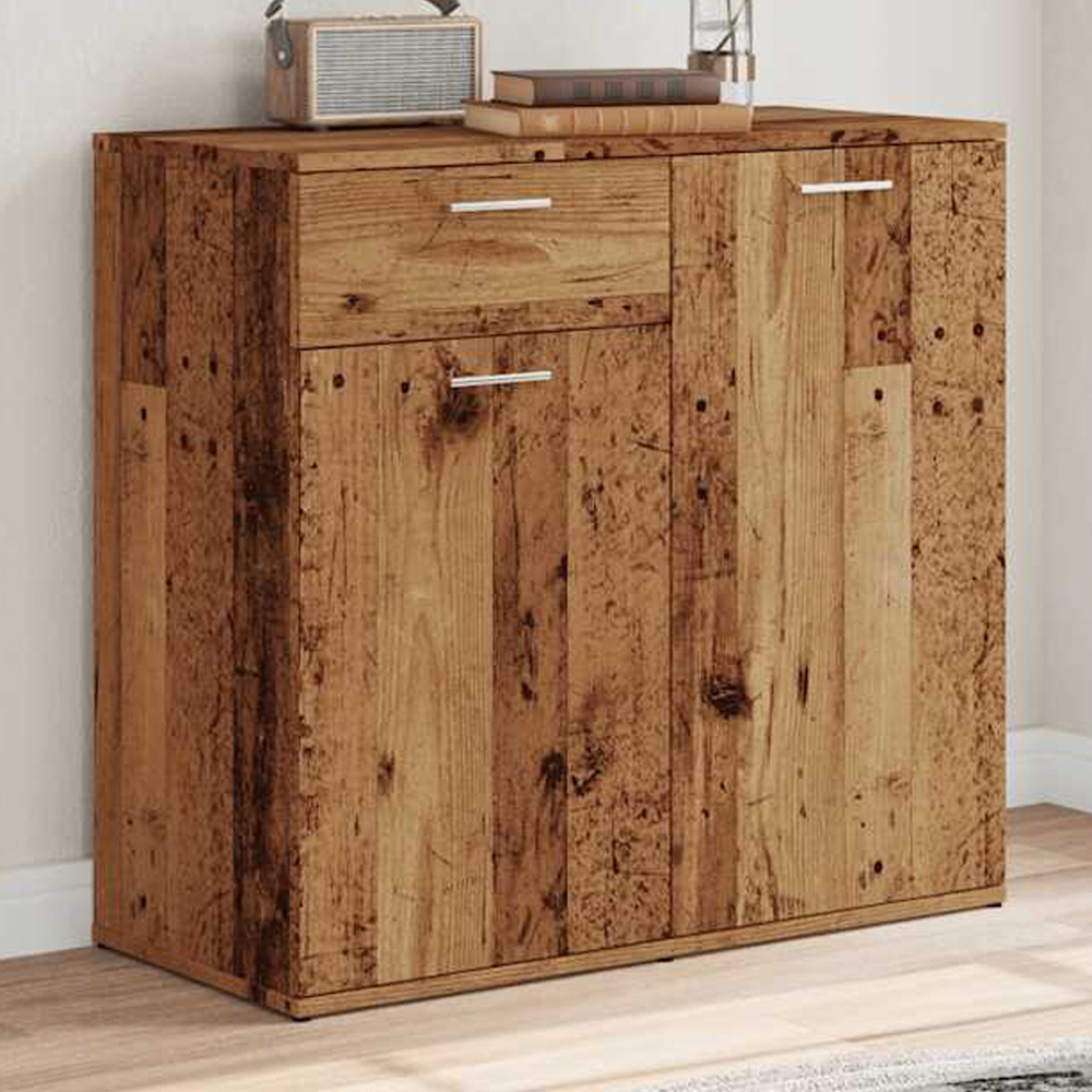 vidaXL 2 Door Single Drawer Old Wood Sideboard Image 1