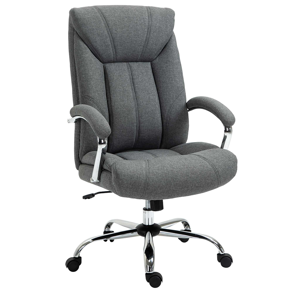 Portland Grey Linen Swivel Home Office Chair Image 2