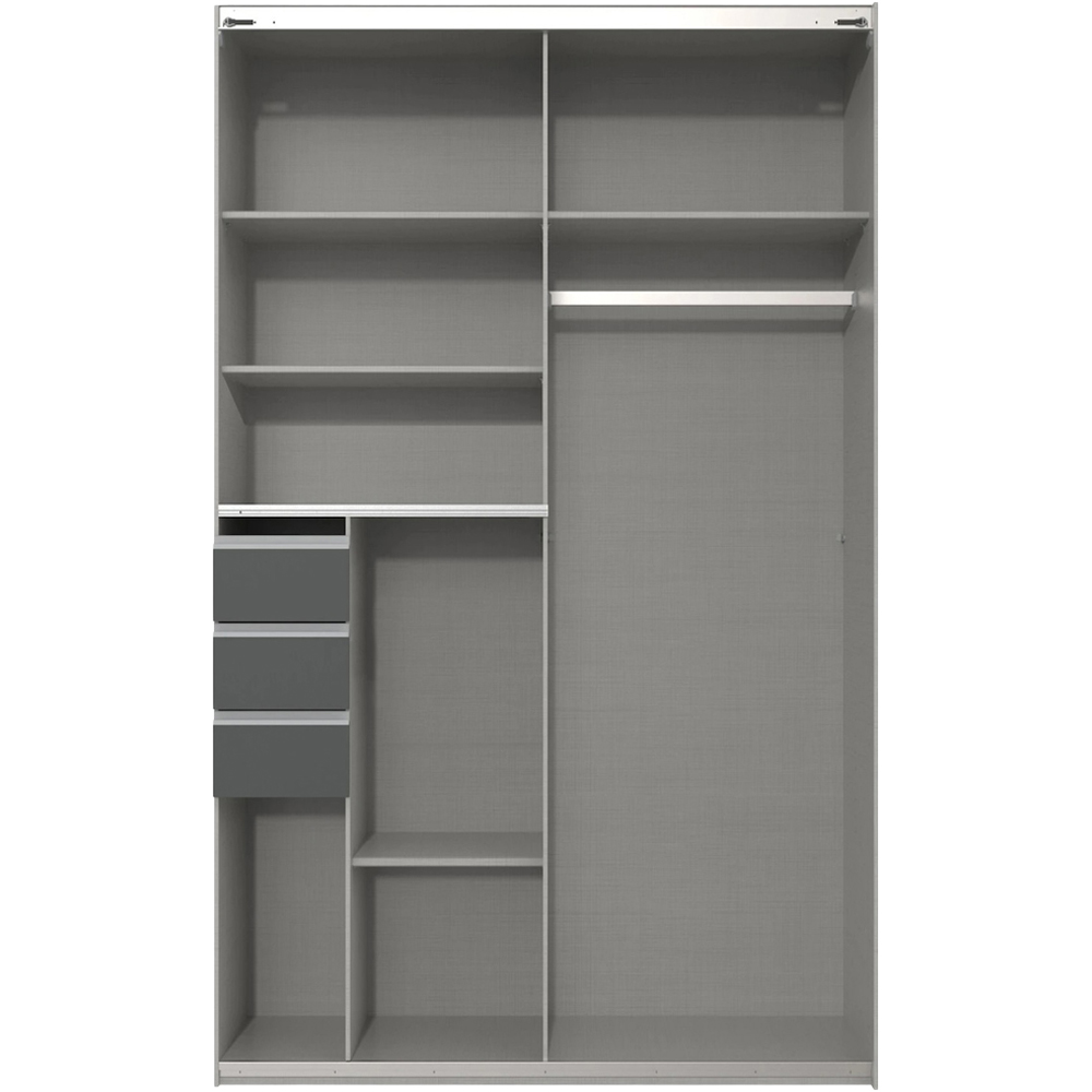 TJ'S Bermen 2 Door 3 Drawer White Sliding Wardrobe 180cm Image 3
