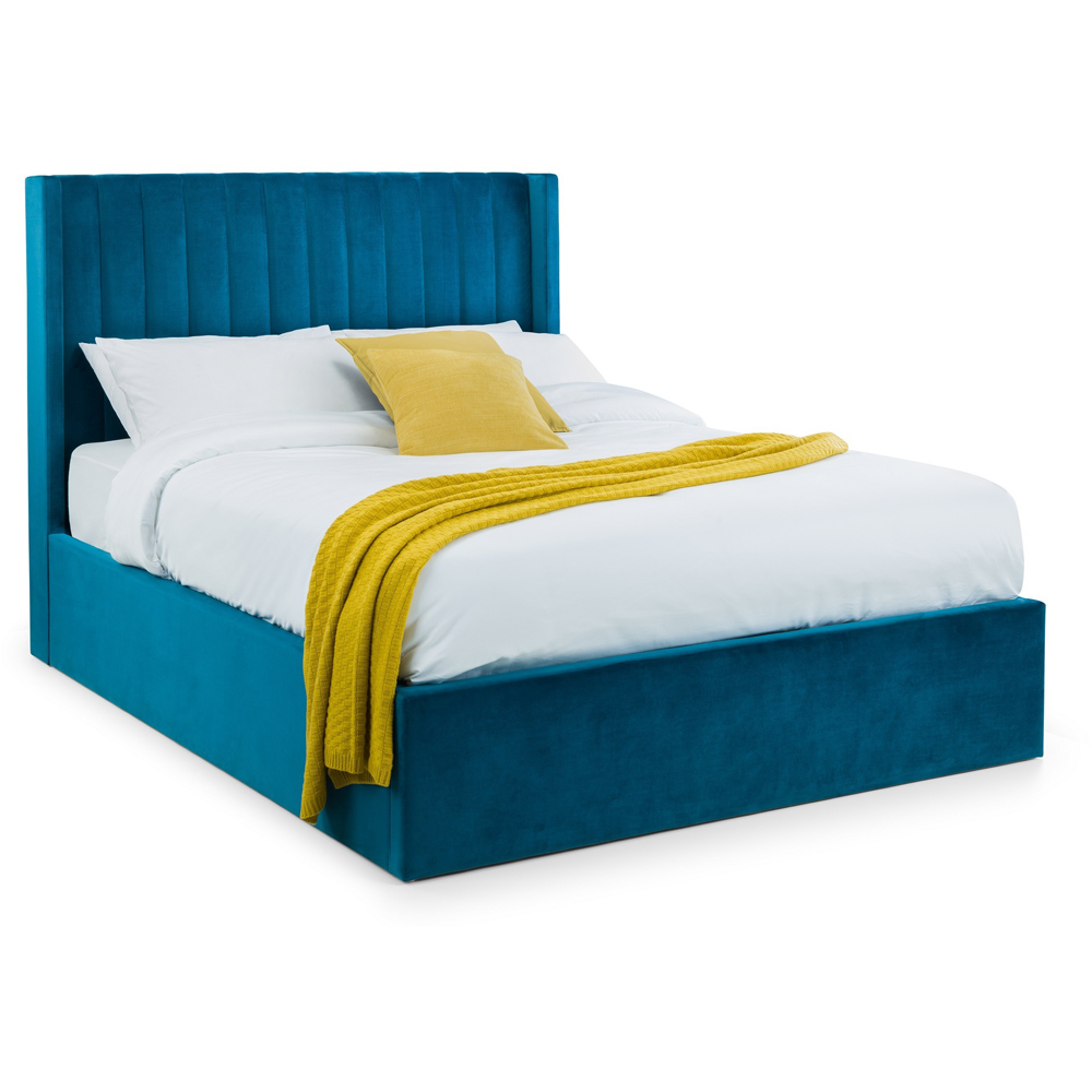 Julian Bowen Langham Super King Teal Storage Ottoman Bed Image 2