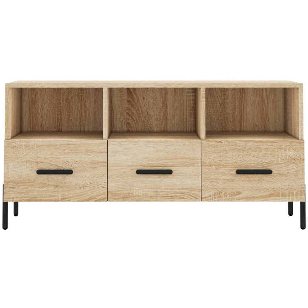 vidaXL 3 Drawer 3 Shelf Sonoma Oak TV Cabinet Image 5