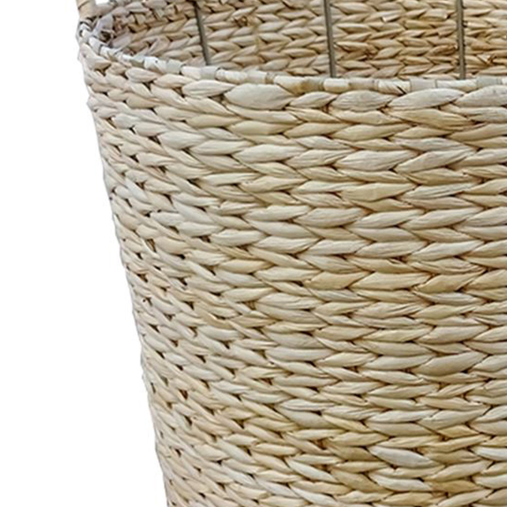 Red Hamper Large Round Water Hyacinth Storage Basket Wilko