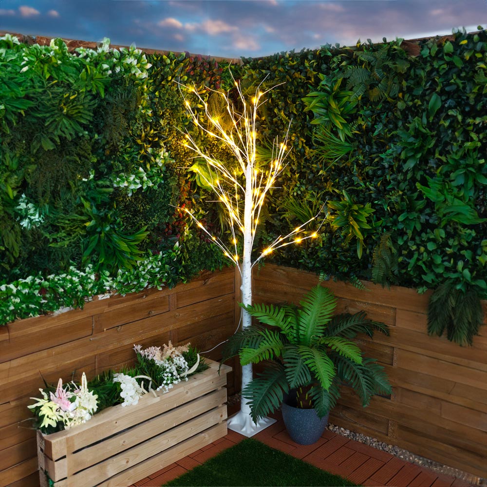 St Helens Indoor and Outdoor LED Light Birch Tree 120 x 70cm Image 1