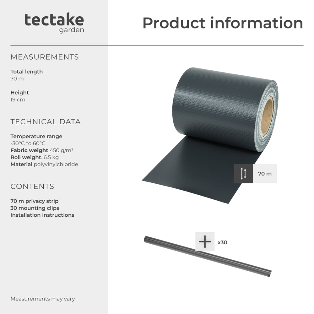 tectake Anthracite Privacy Film Double-Sided Print 7000cm Image 8