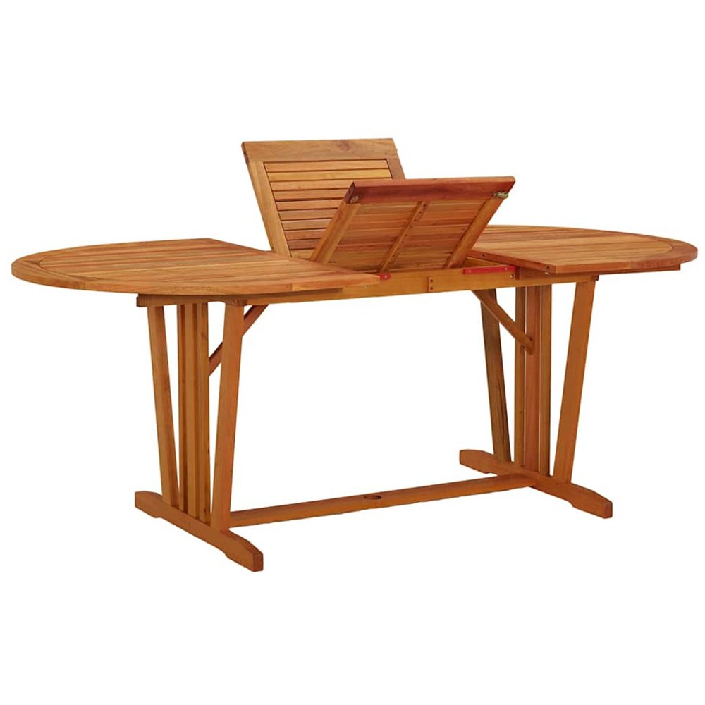 vidaXL 6 Seater Solid Eucalyptus Extendable Garden Table Brown Image 8