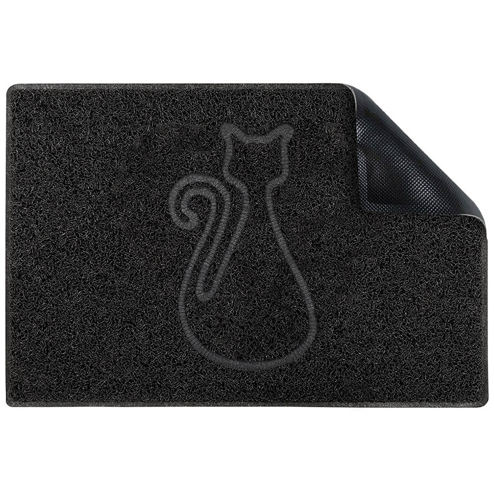 Oseasons Black Cat Embossed Doormat 75 x 44cm Image 3